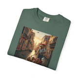 Capybara Venice Gondola Sunset T-shirt | Scenic Canal Travel Art