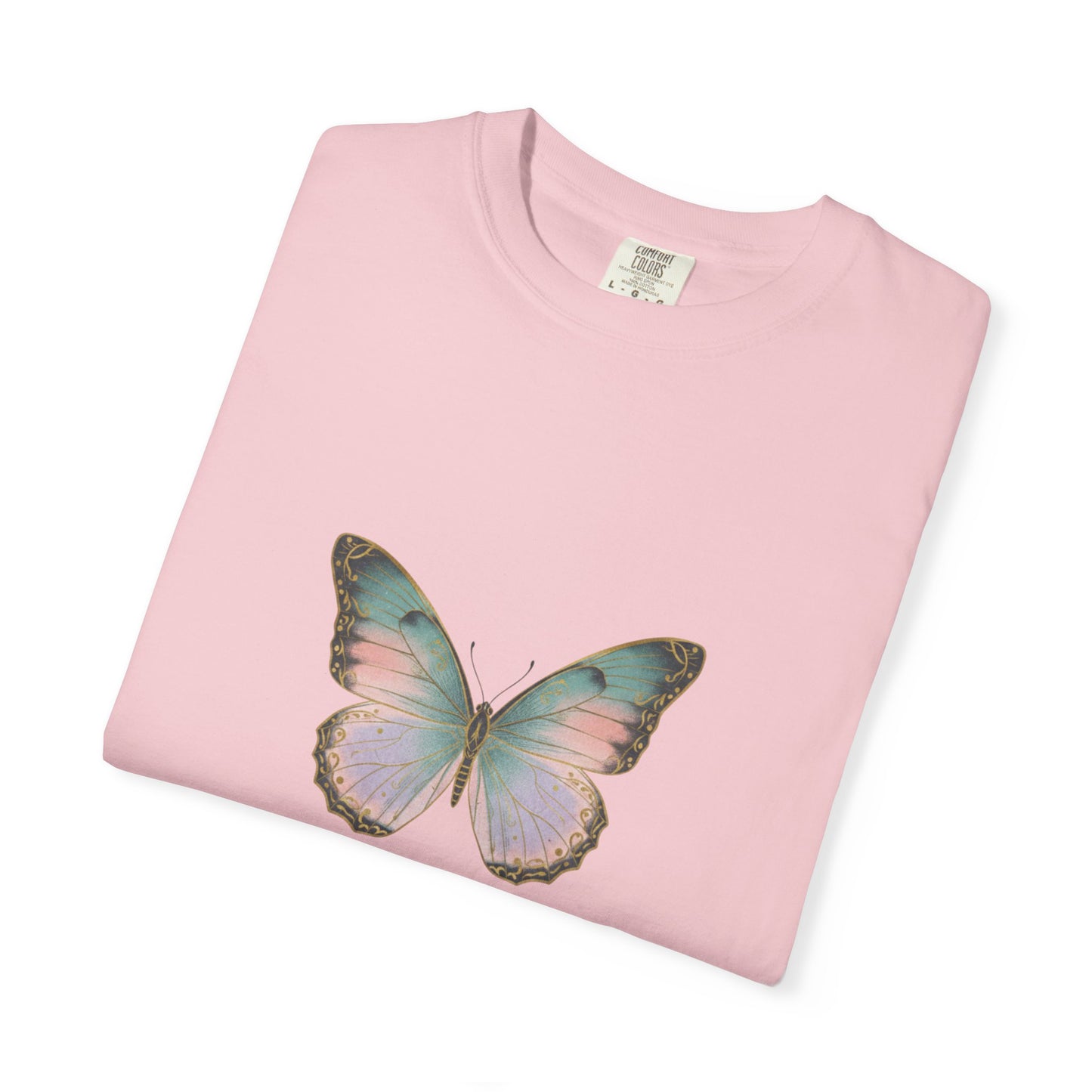 Retro 70s Vacation Butterfly T-shirt | Distressed Orange Teal Wings