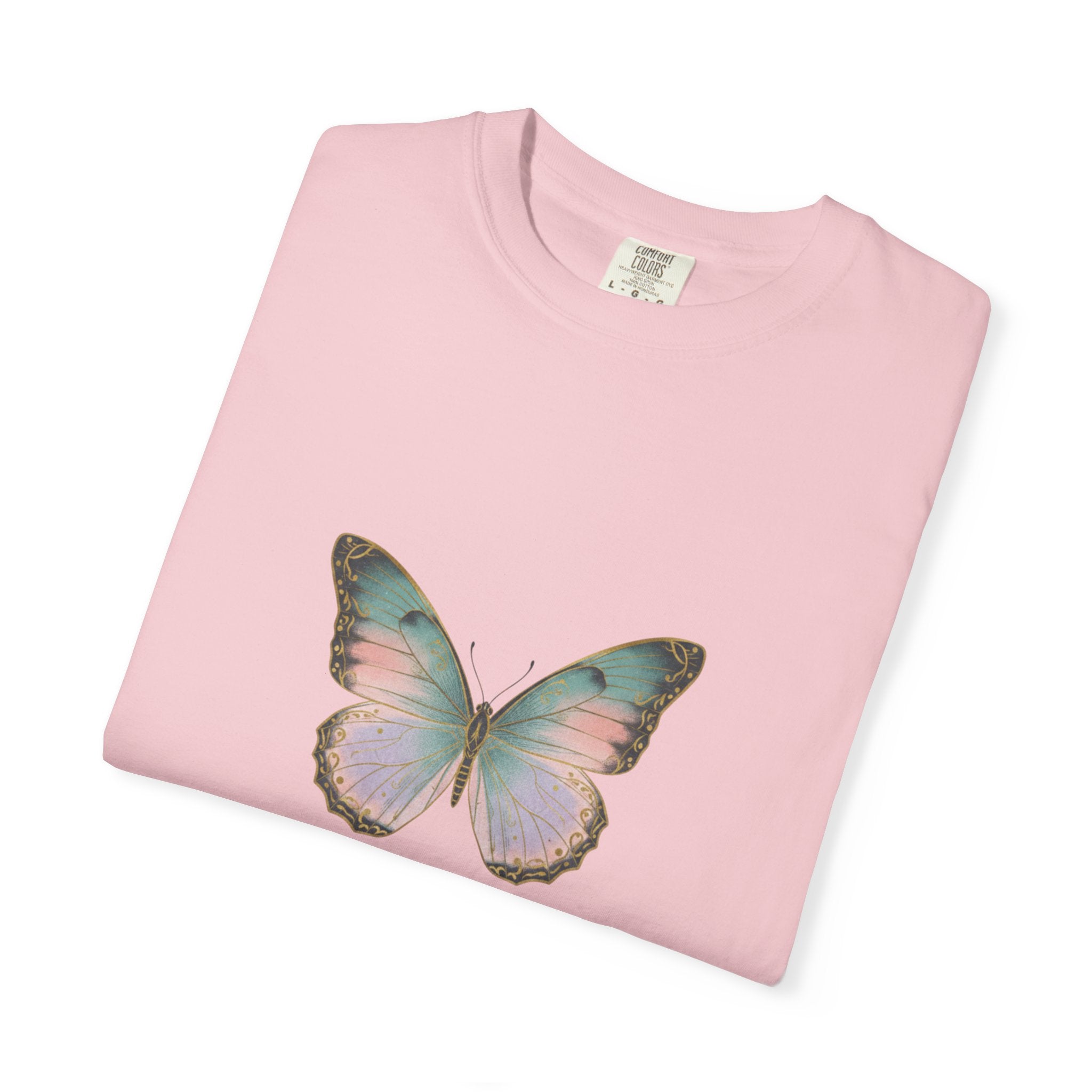 Retro 70s Vacation Butterfly T-shirt | Distressed Orange Teal Wings