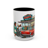 1950s Diner Scene Mug | Retro Car Hop Coffee Cup