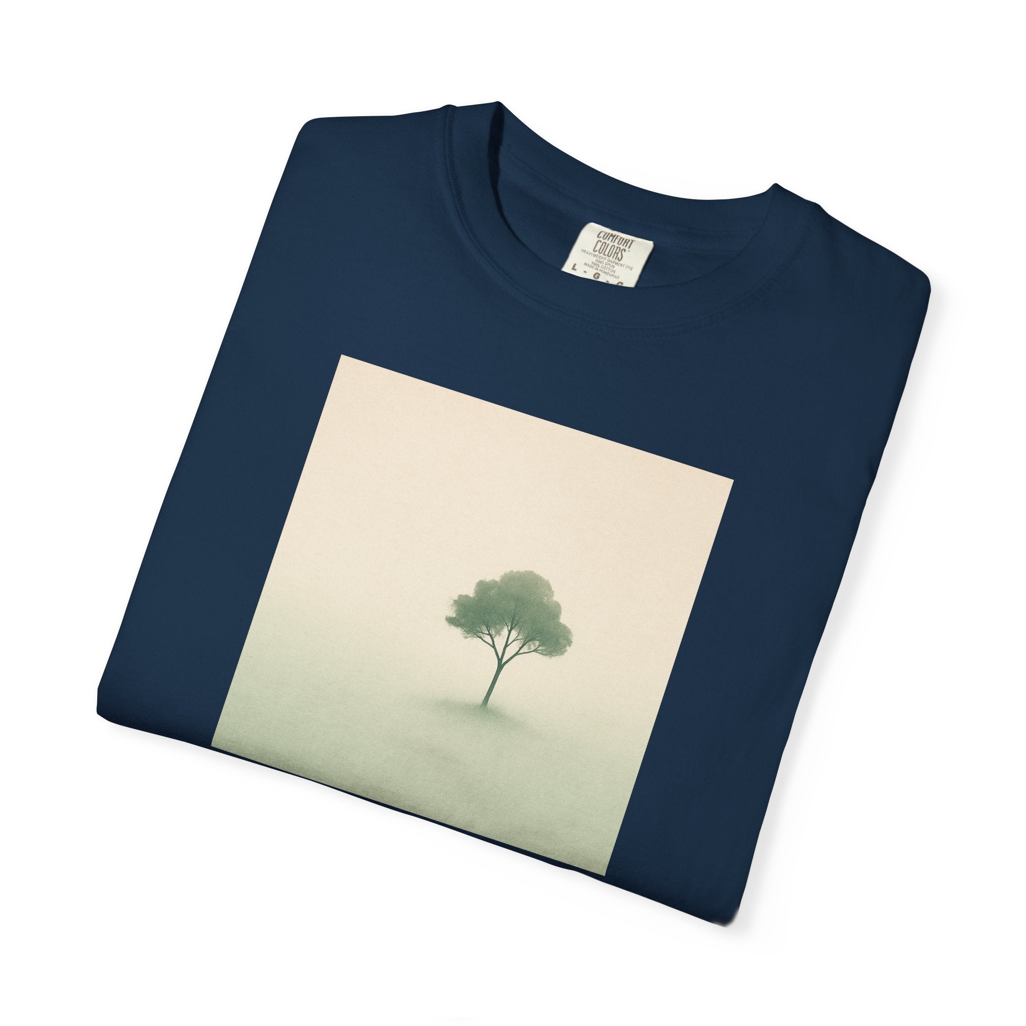 Solitary Tree Minimalist Artwork T-Shirt | Nature Square Print