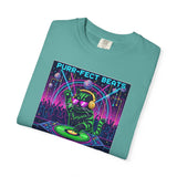 Purr-fect Beats Rave Feline DJ cat T-shirt | Neon EDM club design