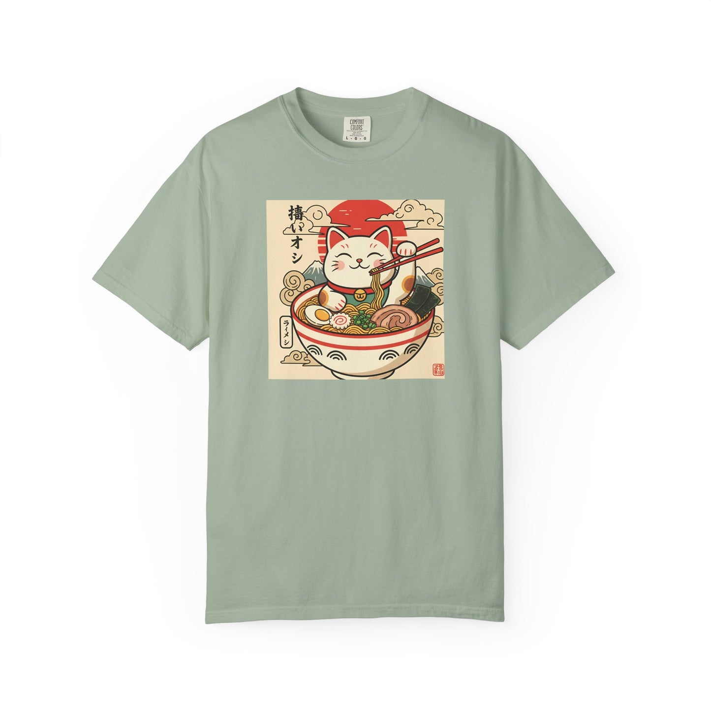 Maneki Neko Ramen Cat T-shirt | Lucky Cat Bowl Graphic Japanese Style