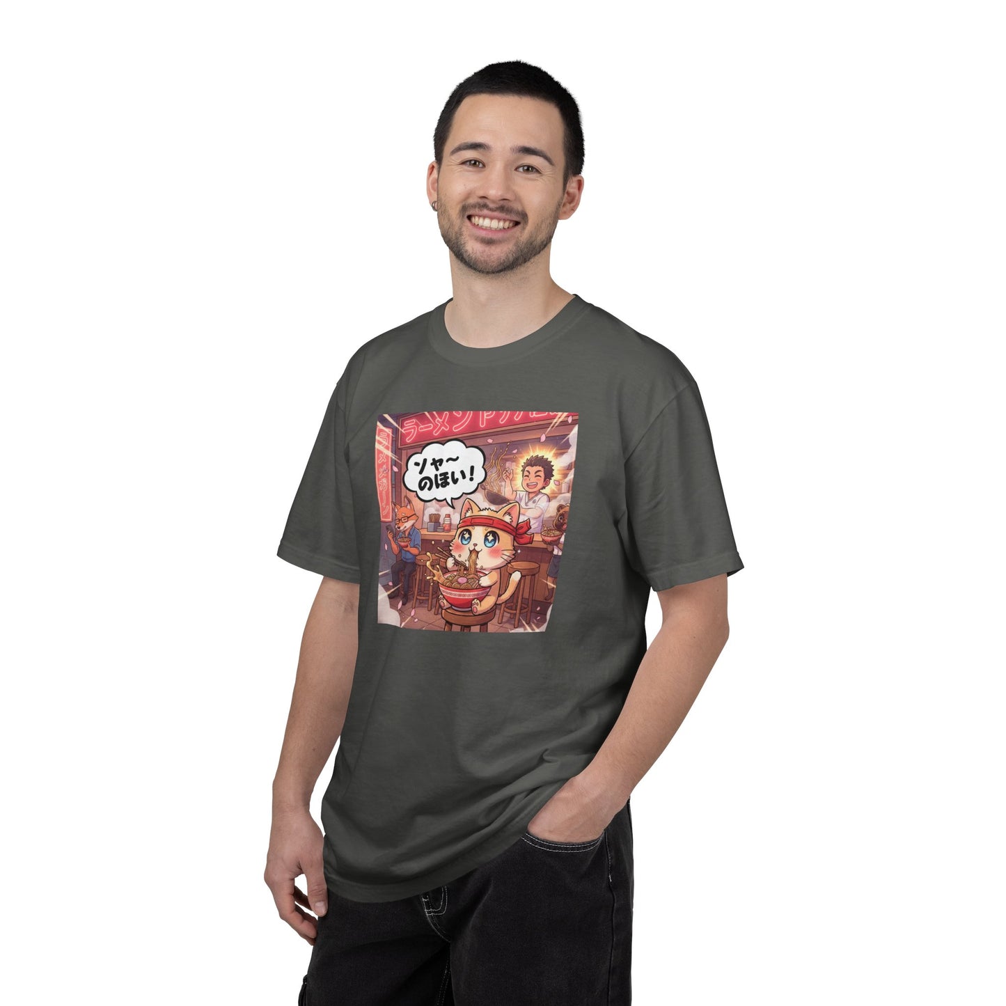 Kawaii Cat Ramen Shop T-Shirt | Anime Noodle Bar Illustration