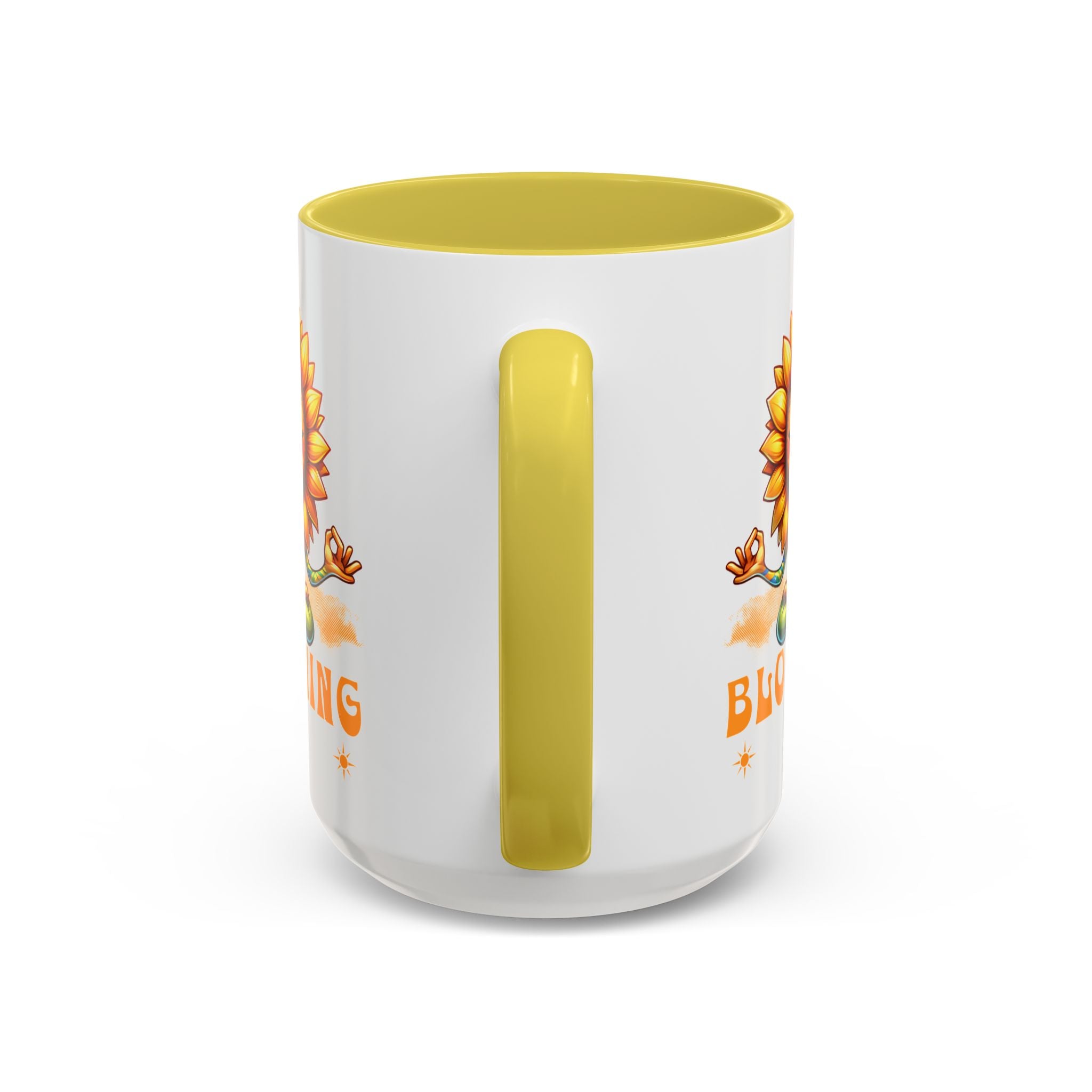 Blooming Sunflower Mug | Yoga Meditating Sunflower Ceramic Mug