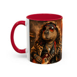 Rockstar Capybara with Guitar Mug | Color Accent Coffee Cup 11oz 15oz