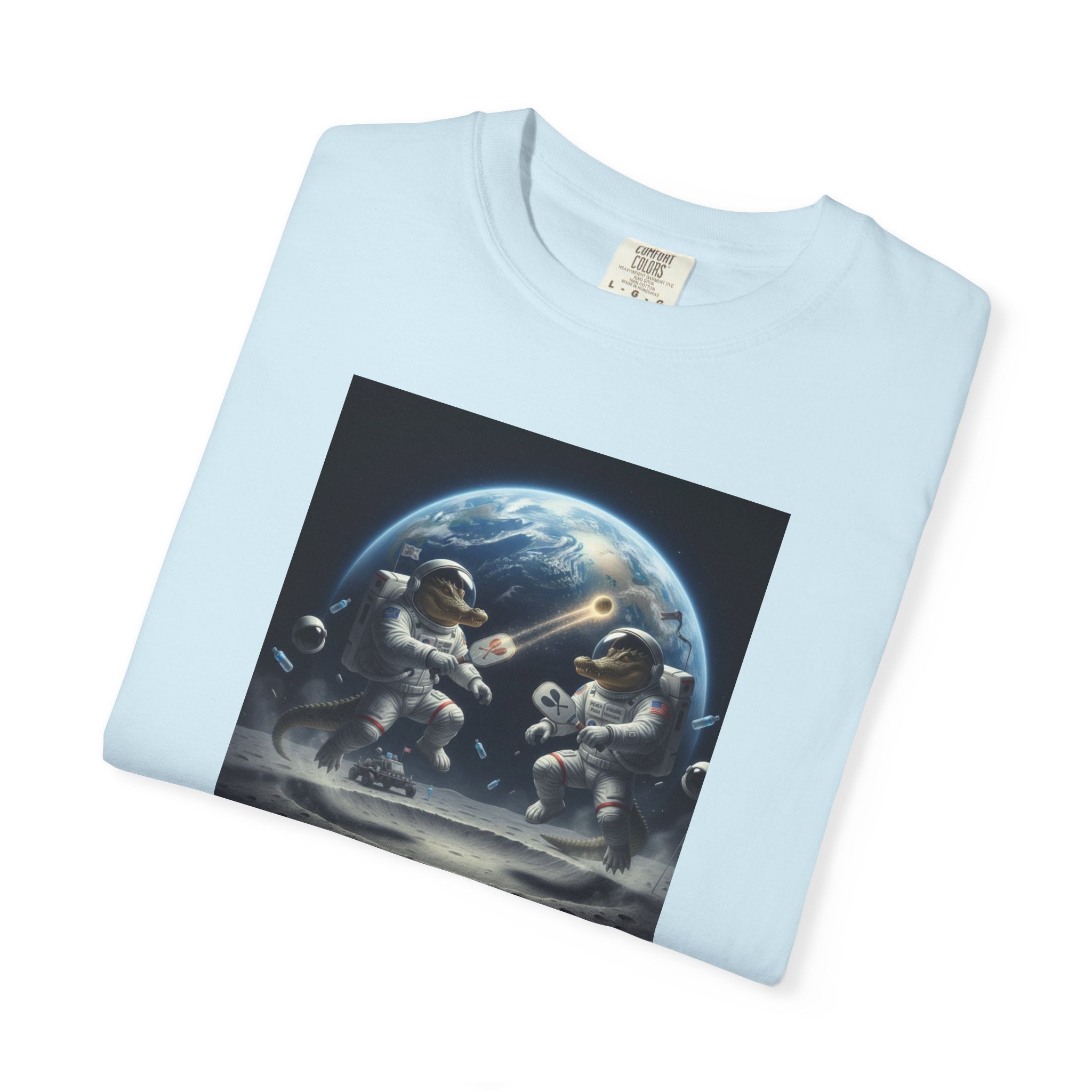 Gator Lunar Pickleball  T-shirt | Earth Background, Spacewalk Illustration
