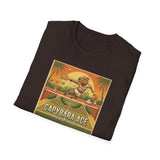 Capybara Ace Pickleball Player T-Shirt | Retro Tropical Court Design