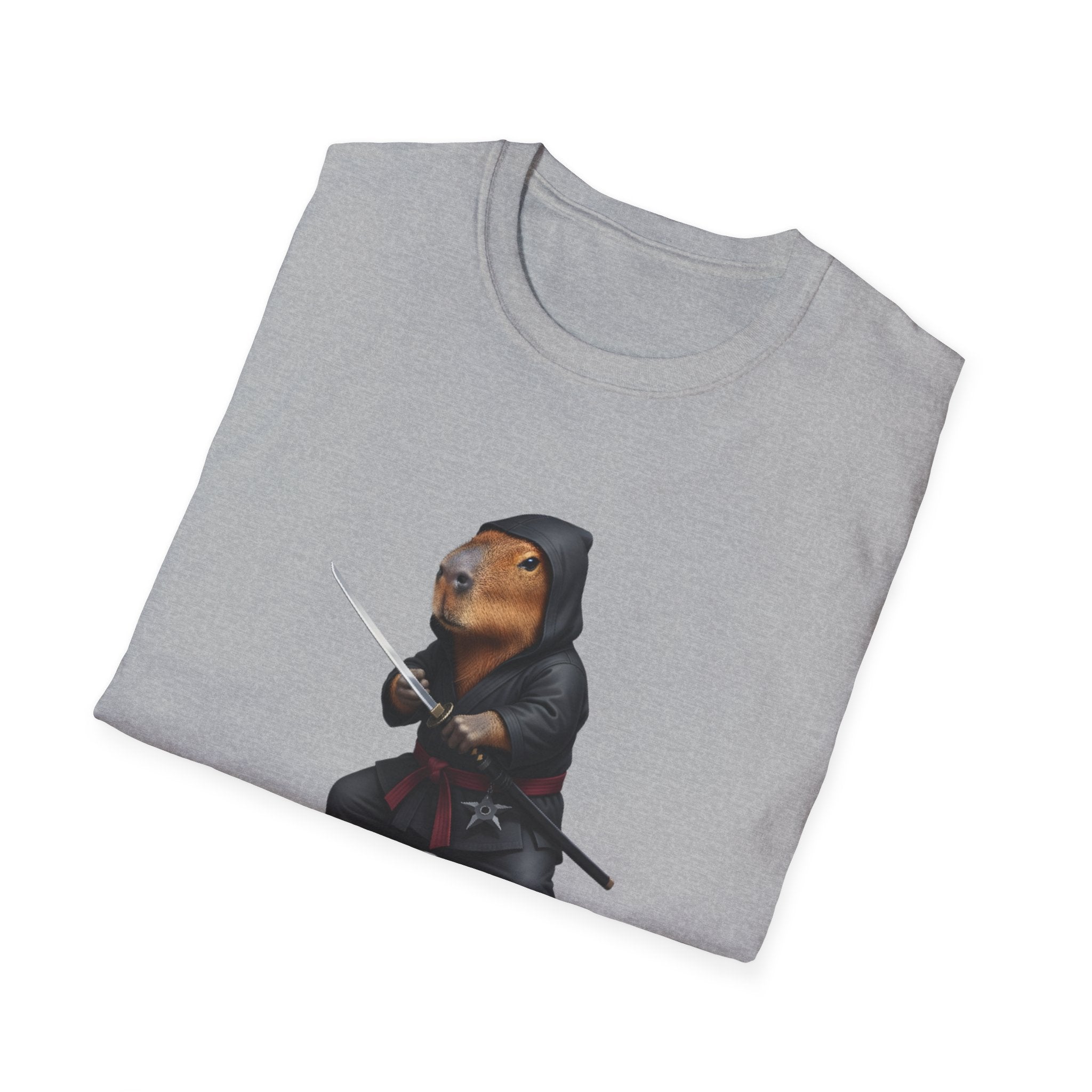 Stealthy Capybara Warrior T-Shirt | Zen Assassin Tactical Capy