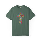 Floral Cross T-shirt | Colorful Flower Cross Tee, Christian Faith Shirt