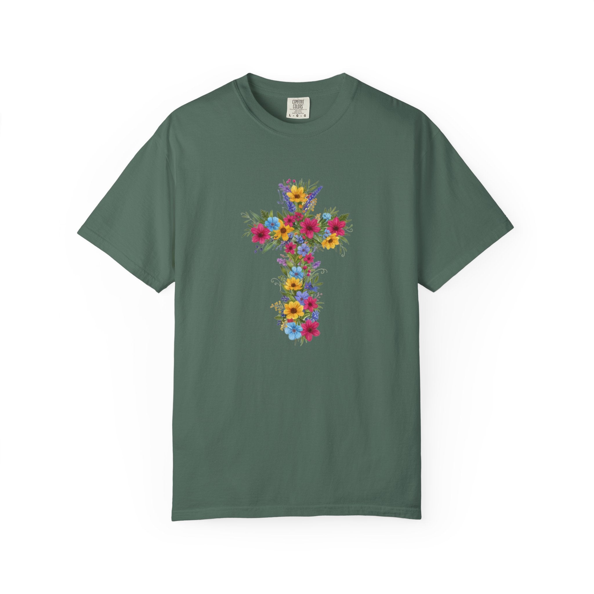 Floral Cross T-shirt | Colorful Flower Cross Tee, Christian Faith Shirt