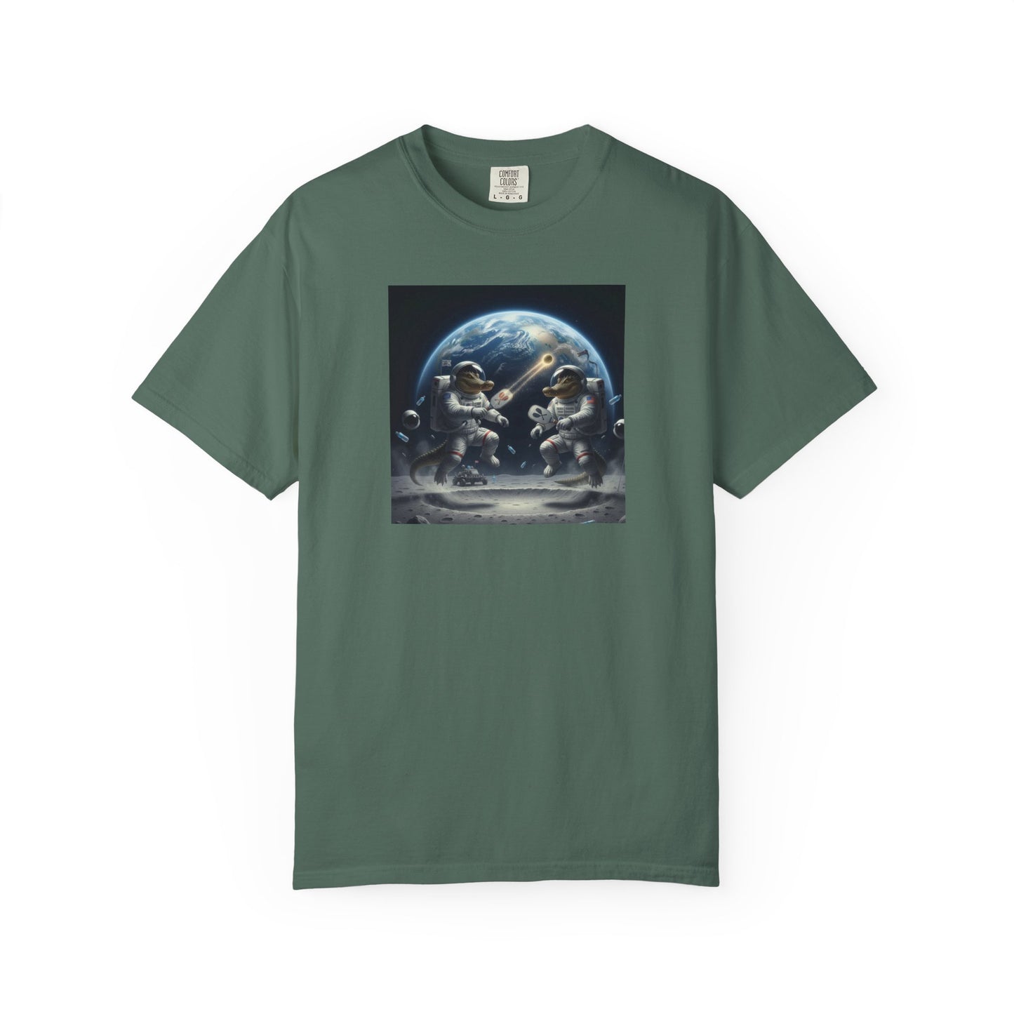 Gator Lunar Pickleball  T-shirt | Earth Background, Spacewalk Illustration