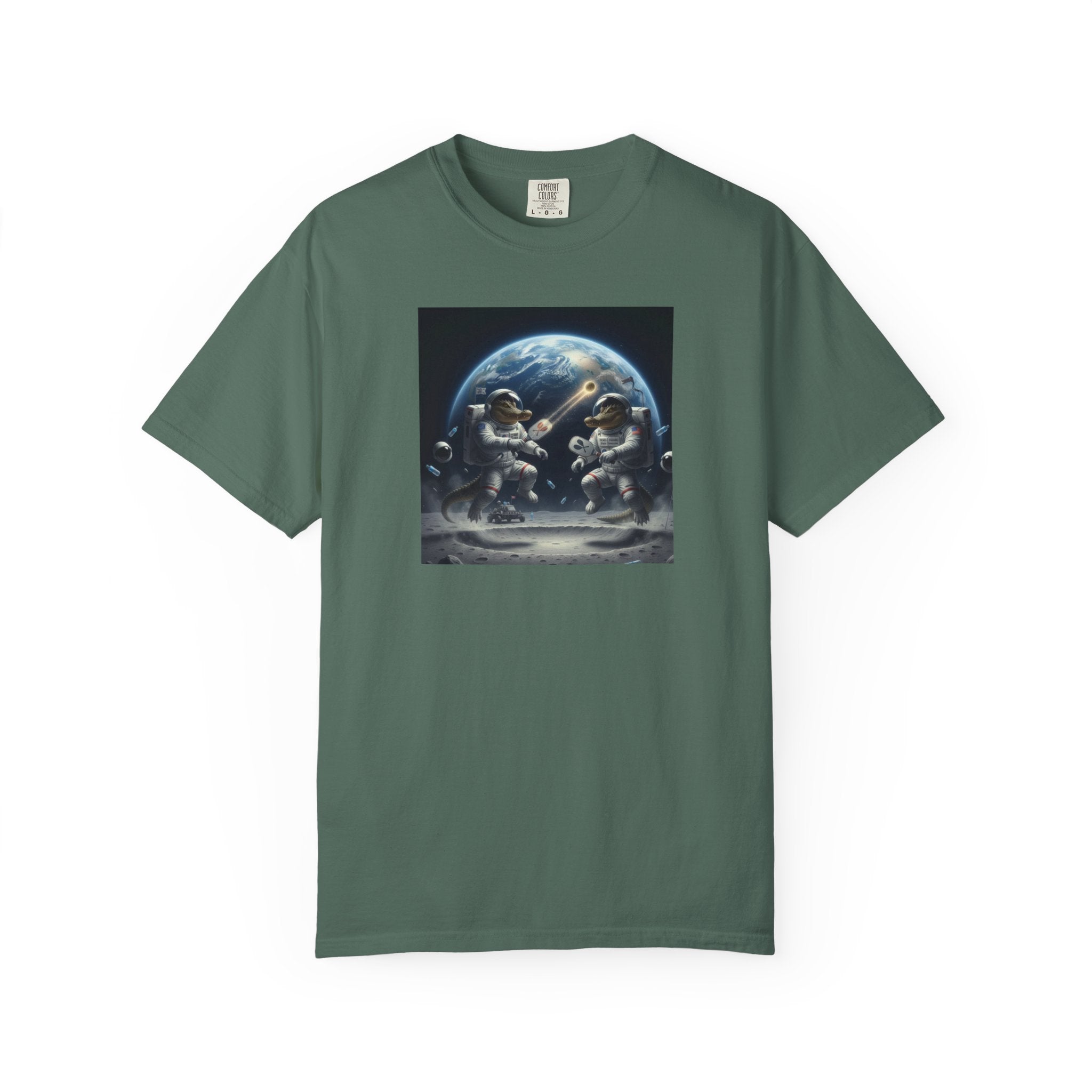 Gator Lunar Pickleball  T-shirt | Earth Background, Spacewalk Illustration