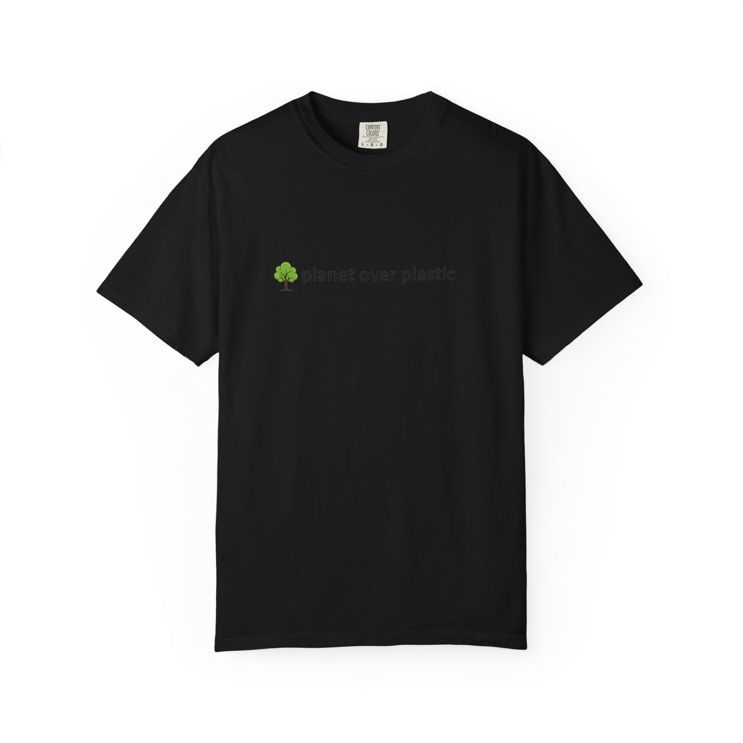 planet over plastic T-shirt | environmental tree slogan tee