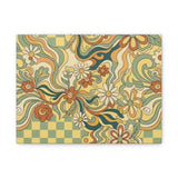 Retro Floral Swirl Matte Canvas