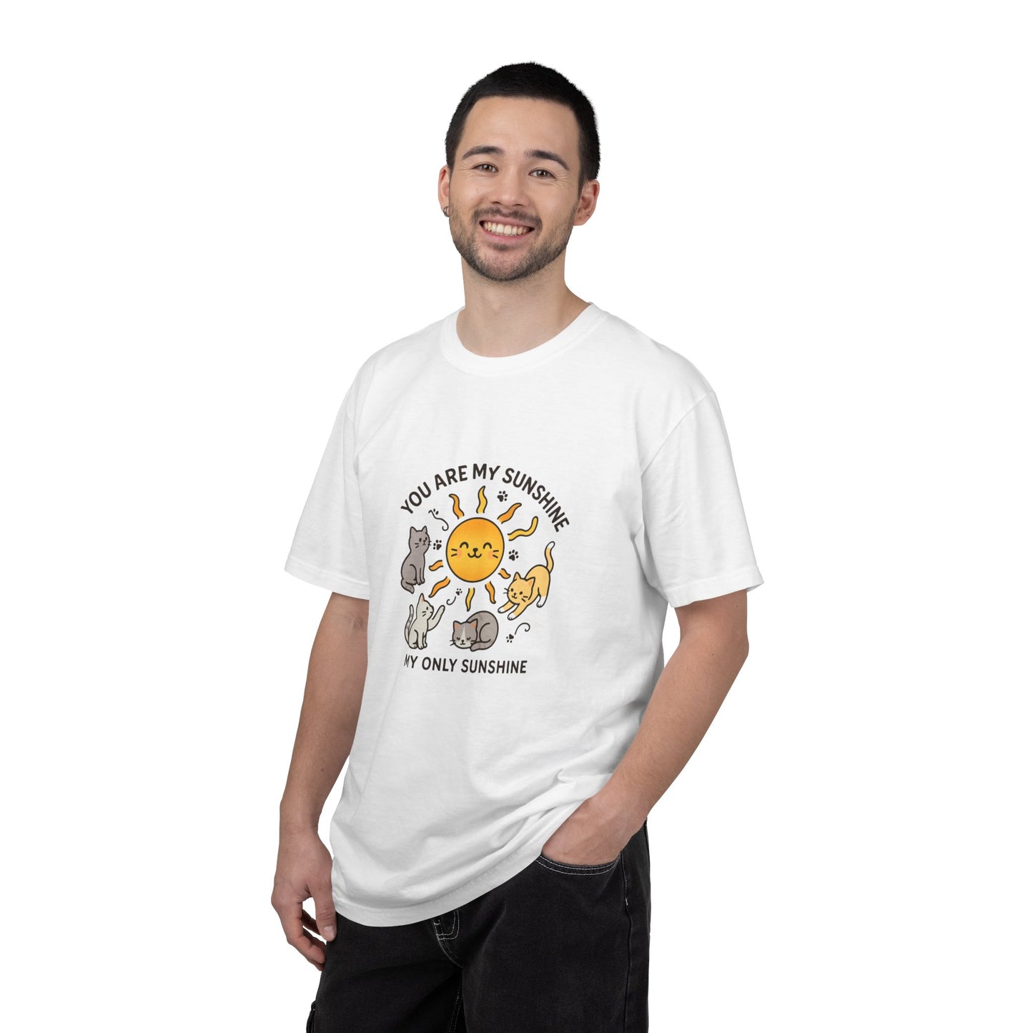 You Are My Sunshine Cat Illustration T-shirt | Cute Sun and Kittens