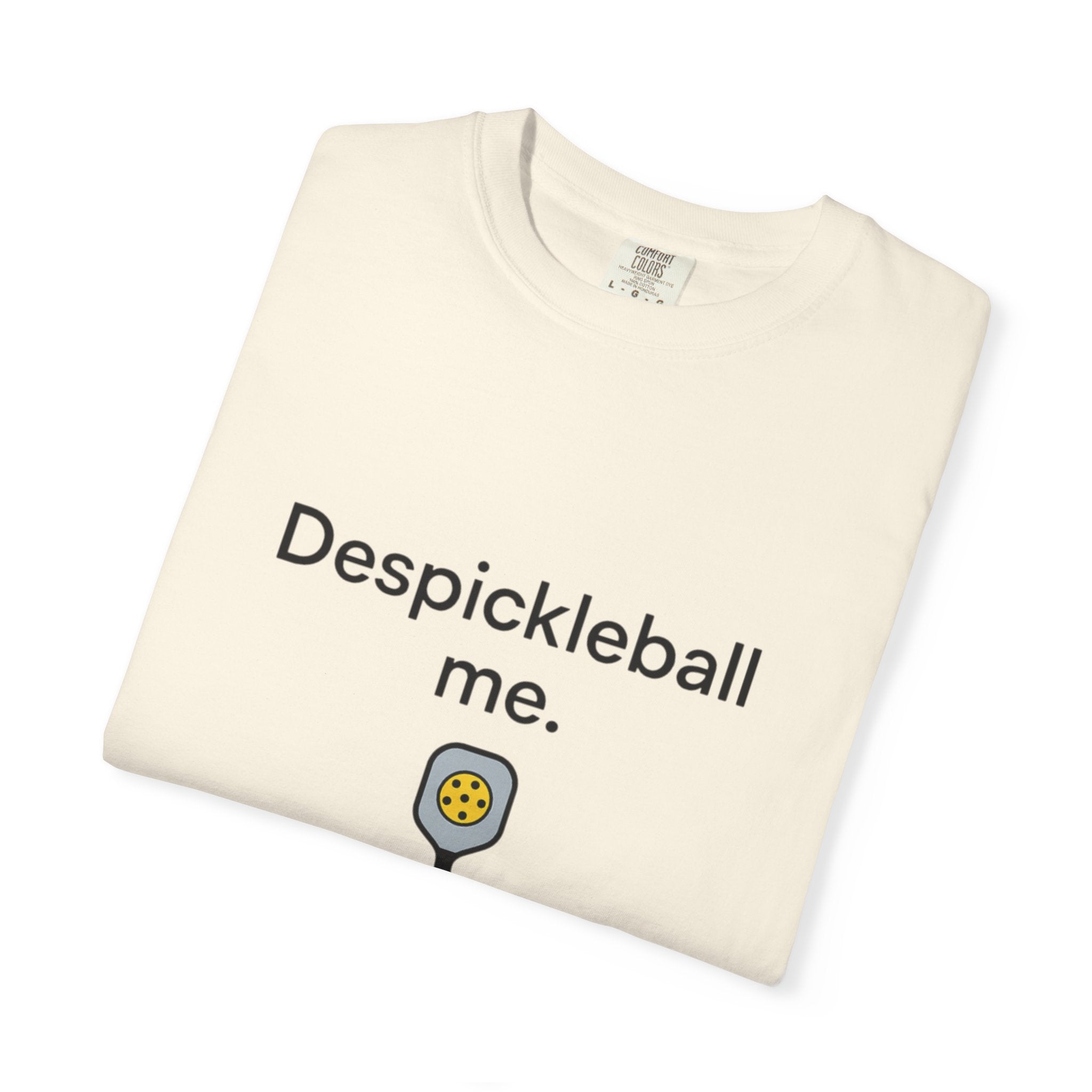 Despickleball Me pickleball graphic T-shirt | pickle paddle logo tee