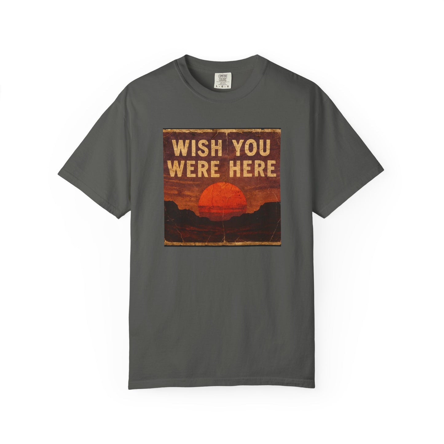 Wish You Were Here Sunset T-shirt | Vintage Sunset Graphic