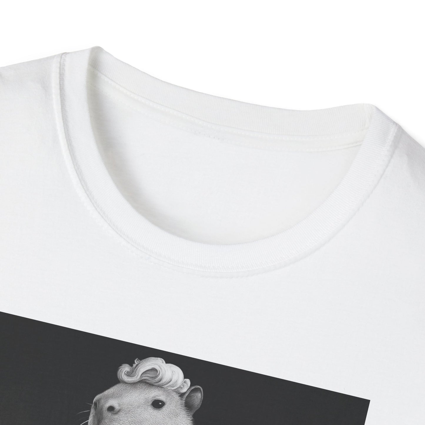 Capybara Blonde. Dress Pose T-Shirt | Retro Black & White Illustration