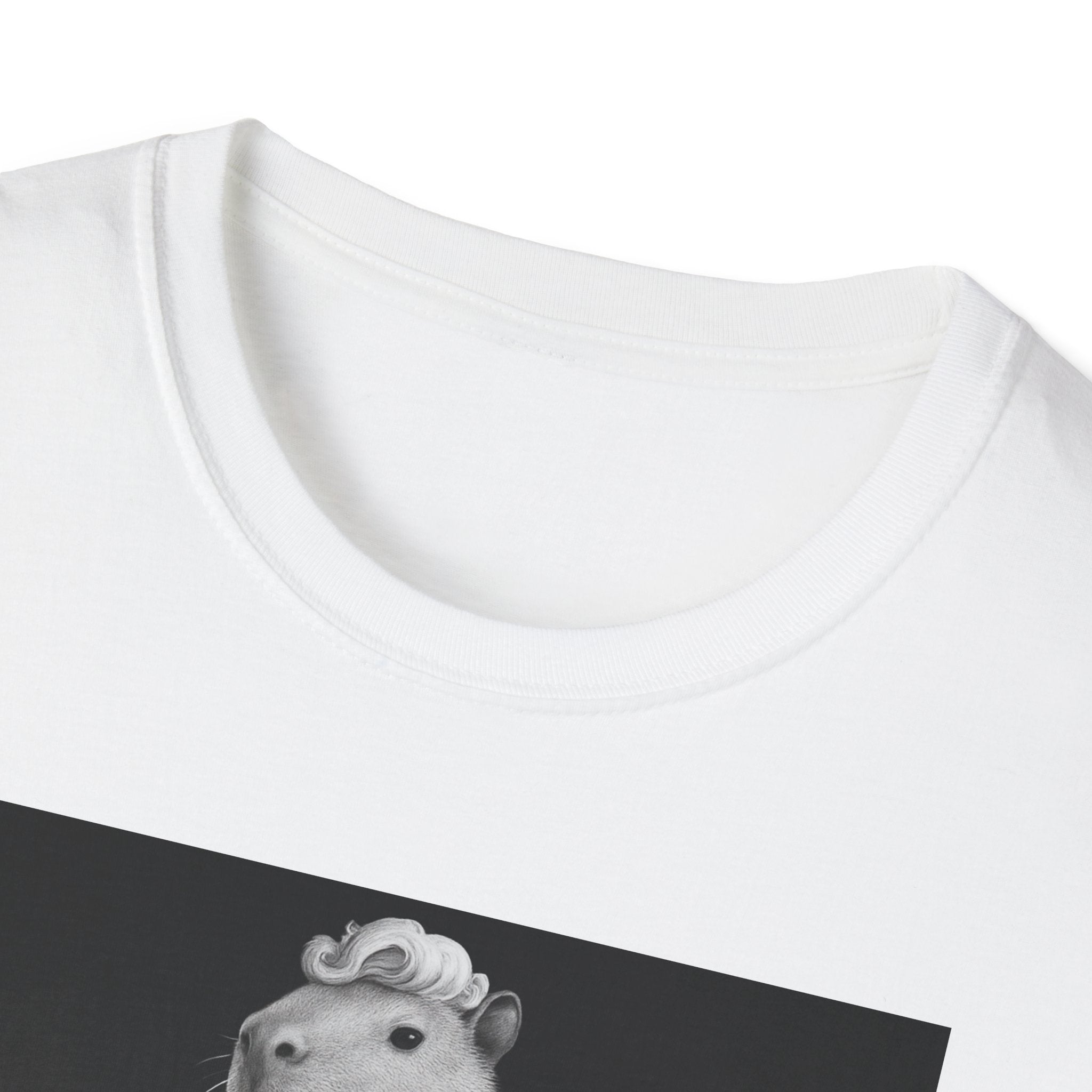 Capybara Blonde. Dress Pose T-Shirt | Retro Black & White Illustration
