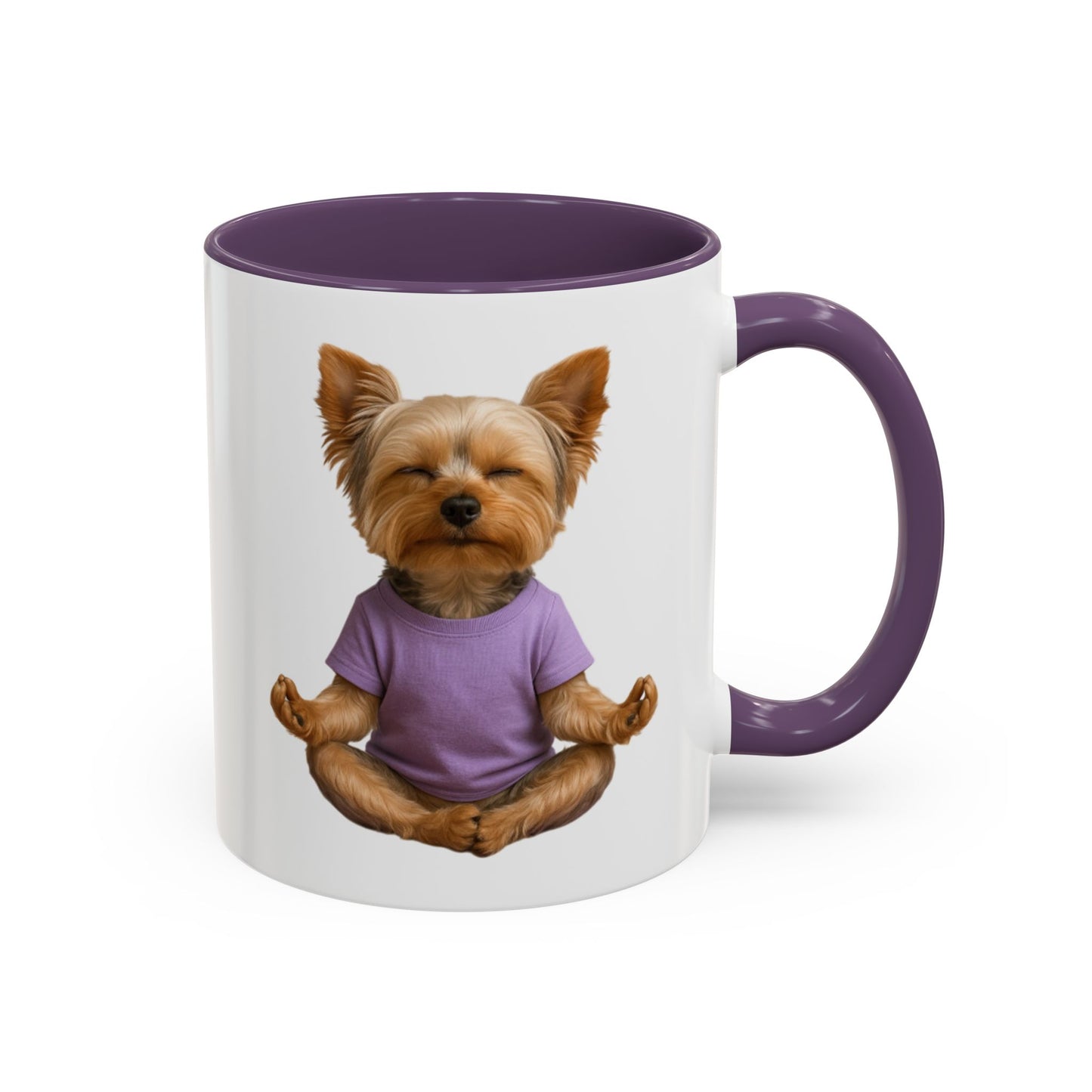 Meditating Yorkshire Terrier Mug | Accent Coffee Mug 11oz 15oz