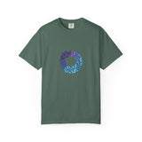 Blue Purple Butterfly Wreath T-shirt | Floral Circle Tee
