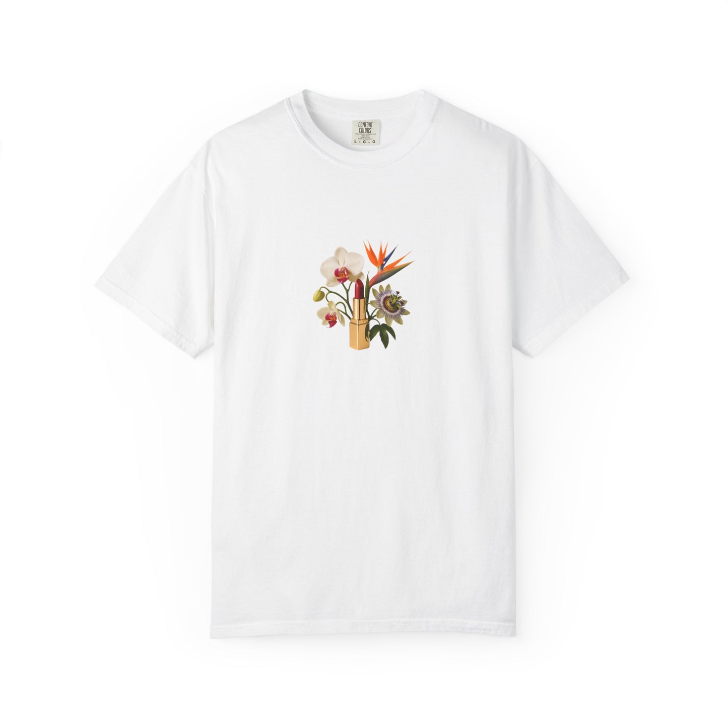 Tropical Floral Bouquet T-Shirt | Bird of Paradise, Orchid, Sunflower