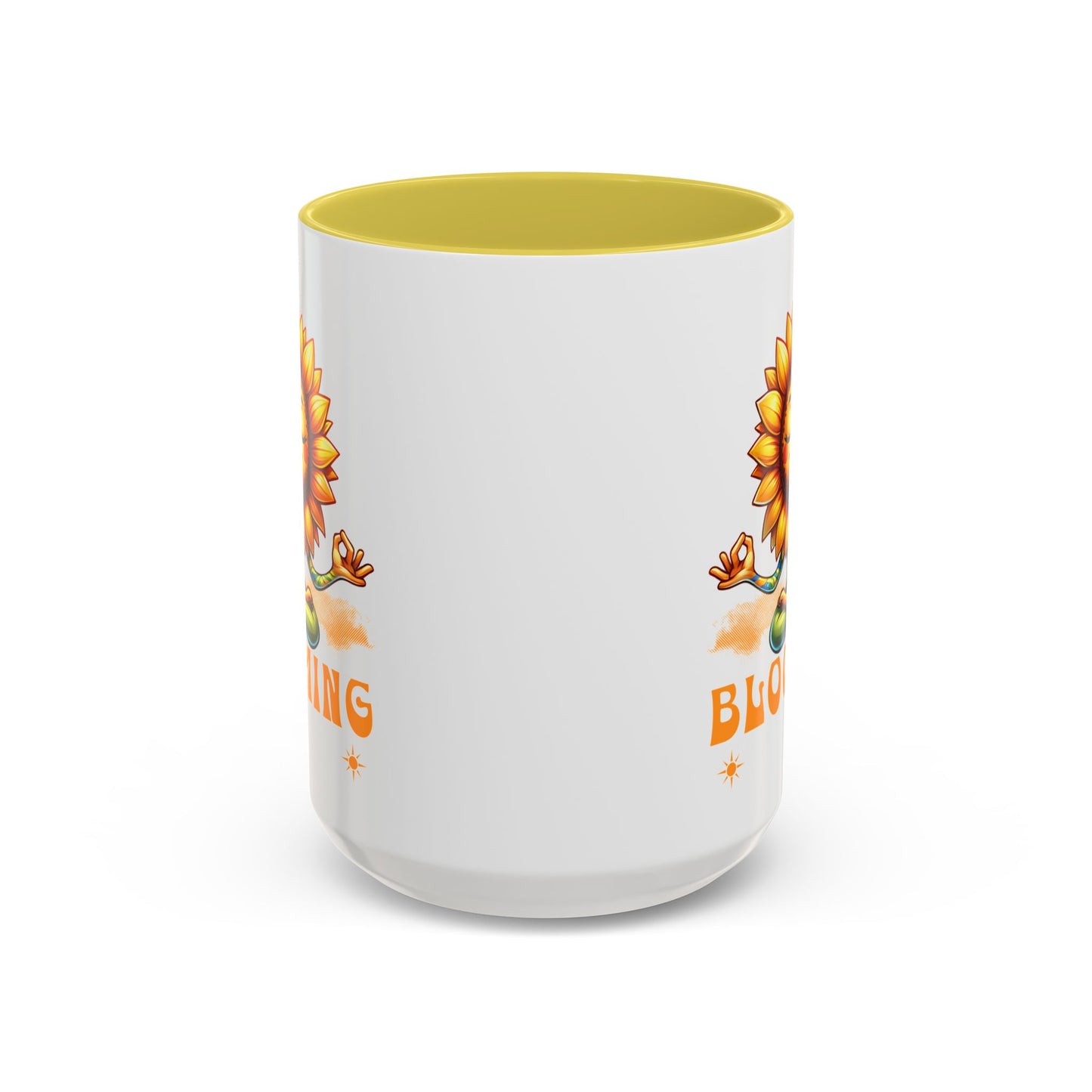 Blooming Sunflower Mug | Yoga Meditating Sunflower Ceramic Mug