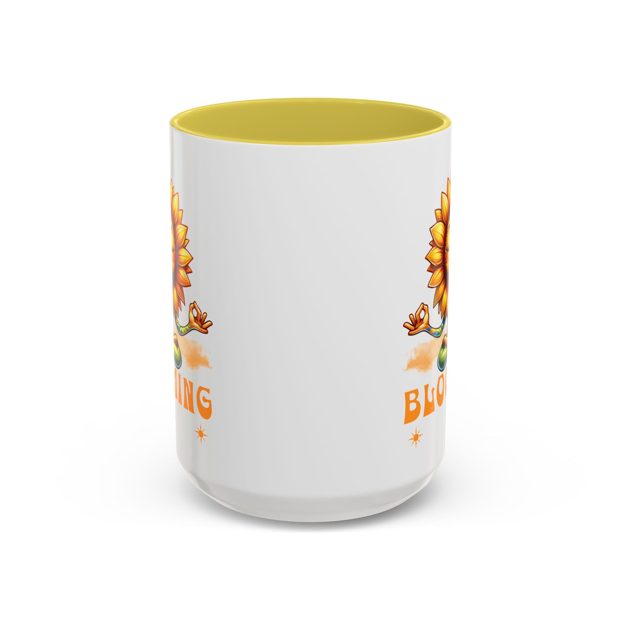 Blooming Sunflower Mug | Yoga Meditating Sunflower Ceramic Mug