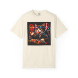 Sushi-Eating Cat T-Shirt | Neon Japanese Street Food Art