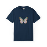 Retro 70s Vacation Butterfly T-shirt | Distressed Orange Teal Wings