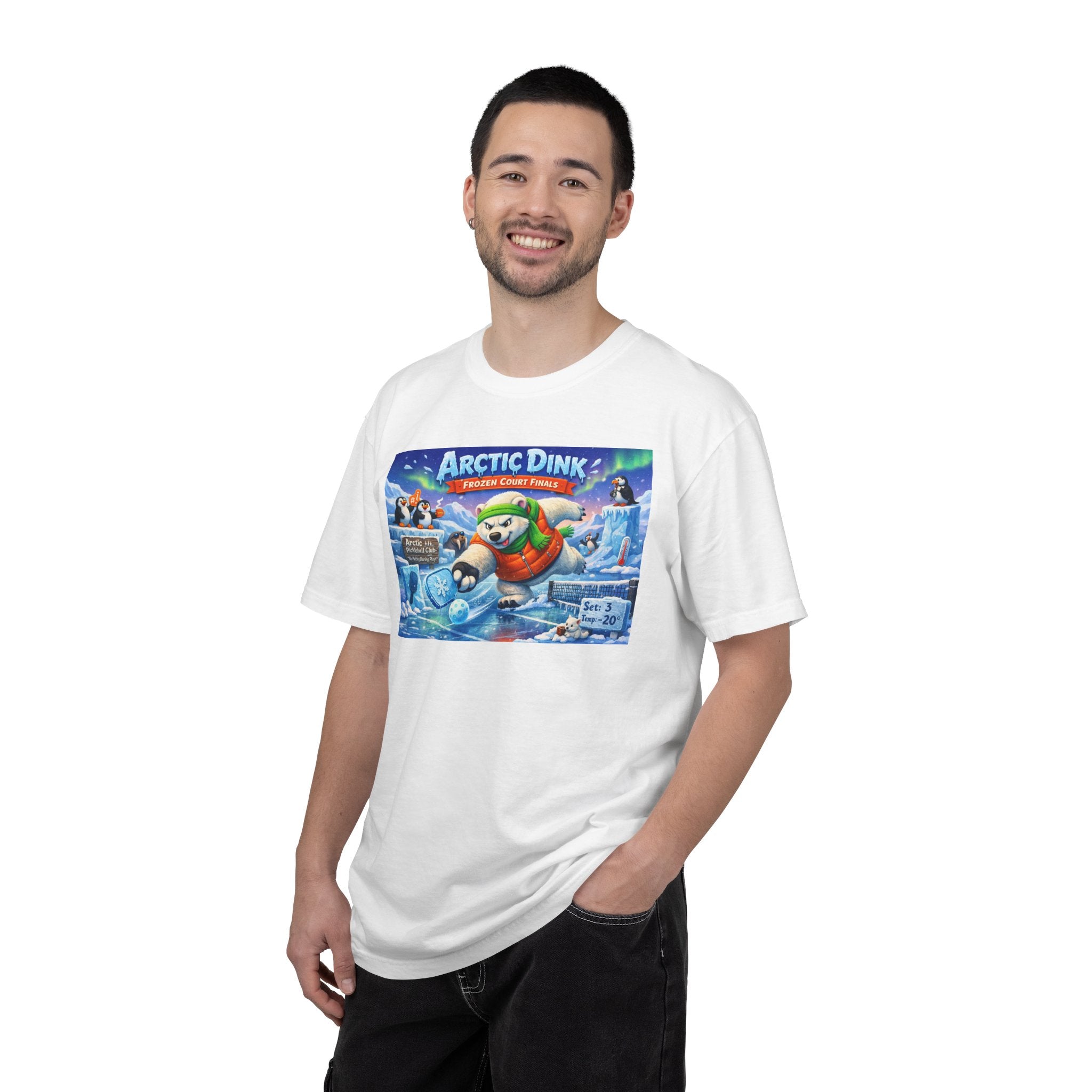 Arctic Dink Polar Bear Pickleball T-Shirt | Retro Game Art