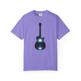 Moonlit Acoustic Guitar T-Shirt | Night Sky Guitar Silhouette