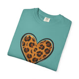 Leopard Print Heart T-shirt | Animal Print Heart Tee