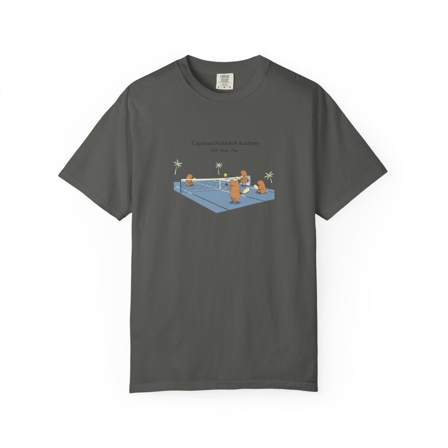 Capybara Pickleball Academy T-shirt | Capybara Cartoon Pickleball Design