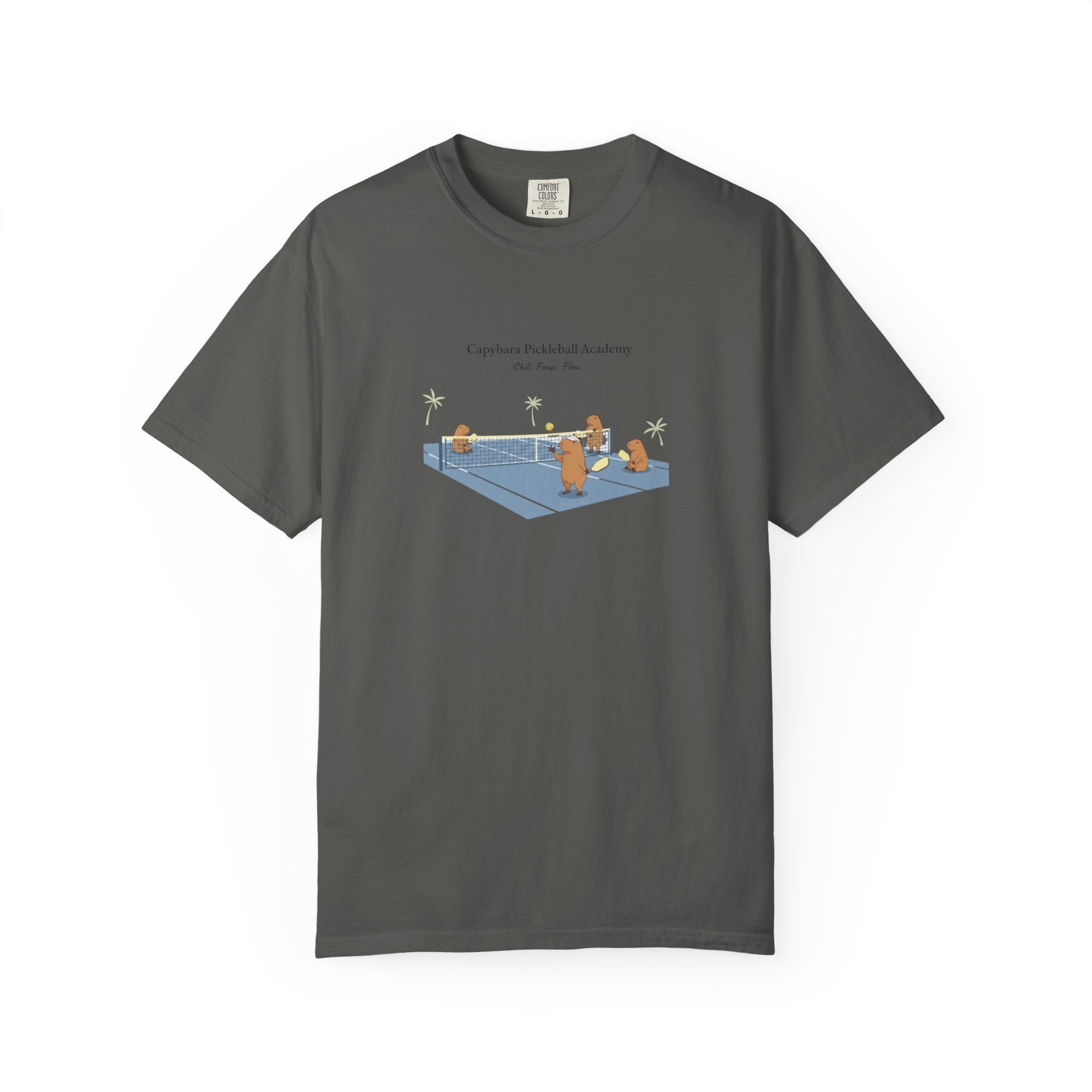 Capybara Pickleball Academy T-shirt | Capybara Cartoon Pickleball Design