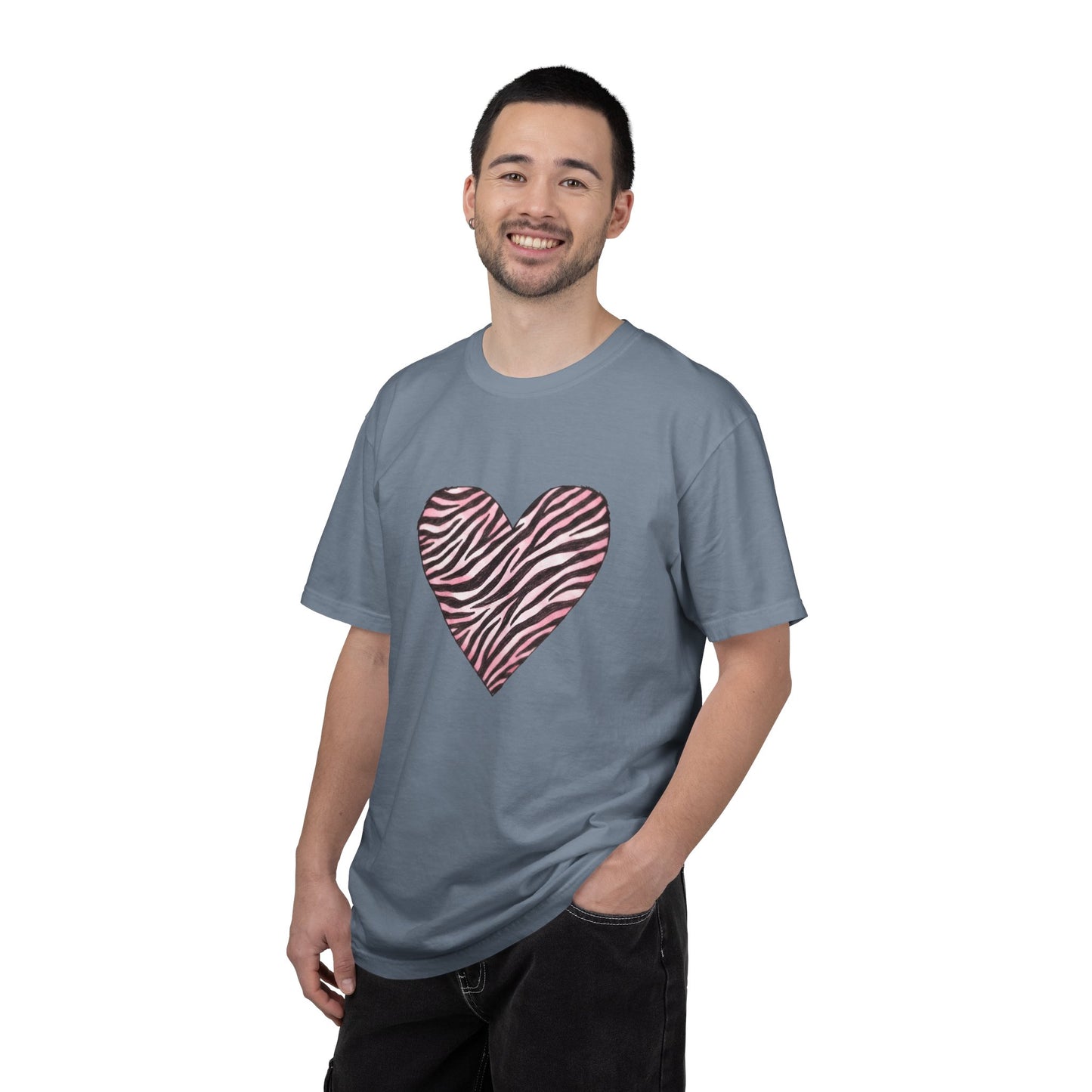 Pink Heart Zebra T-shirt | Romantic Zebra Heart Design