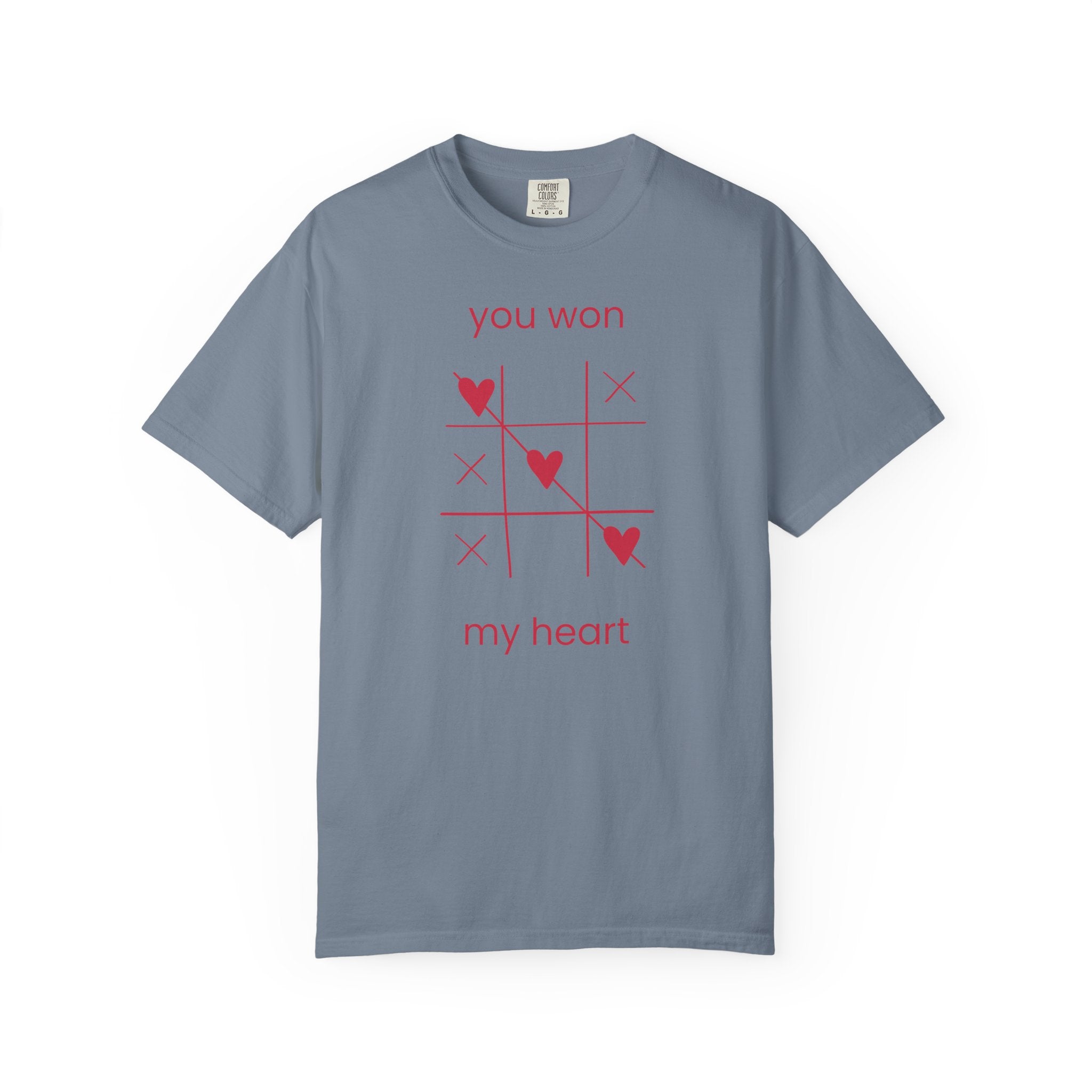 You Won My Heart tic tac toe T-shirt | Valentine heart game tee