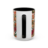 Vintage Cherry Strawberry Pattern Accent Mug | 11oz 15oz