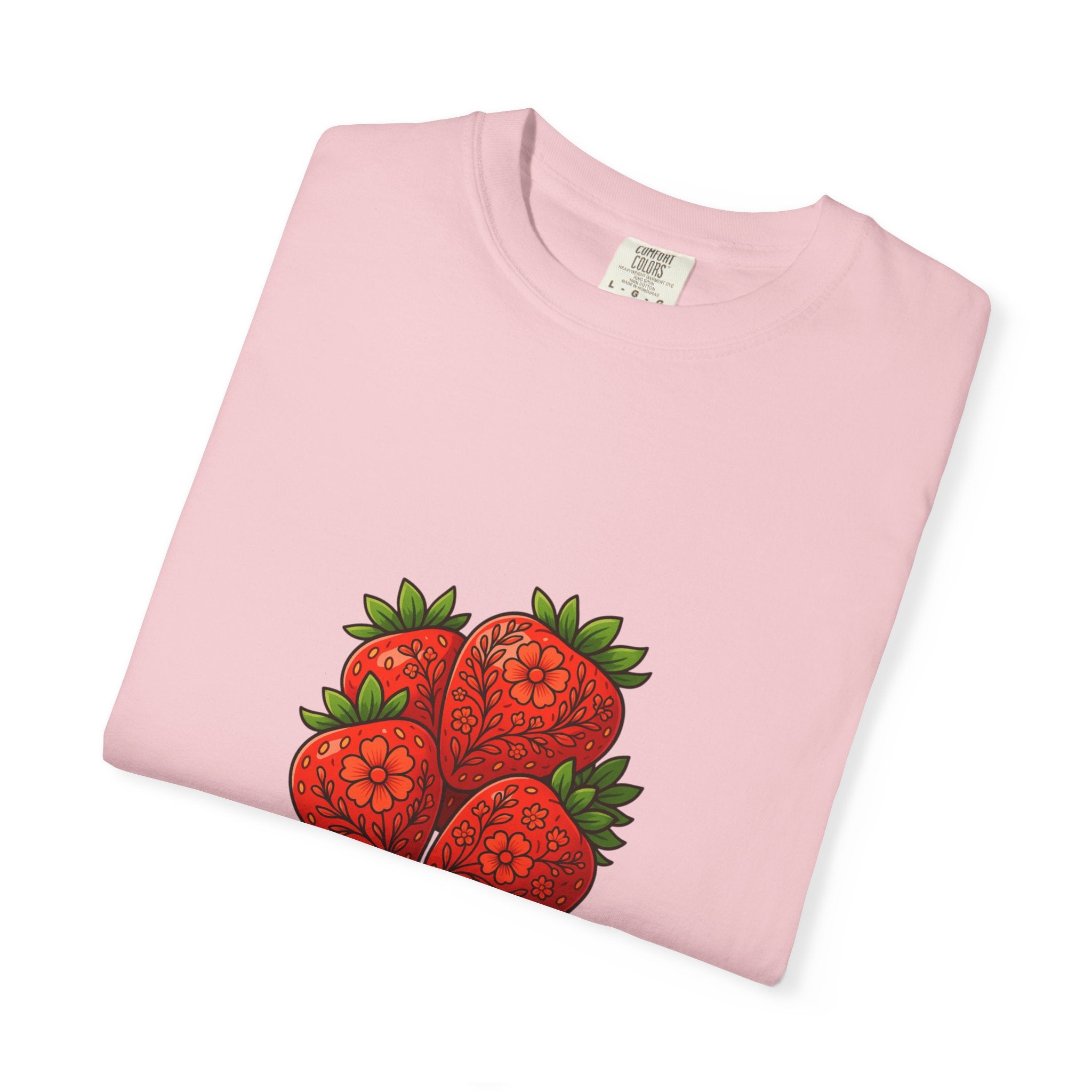 Strawberry Cluster T-shirt | Retro Floral Fruit Illustration