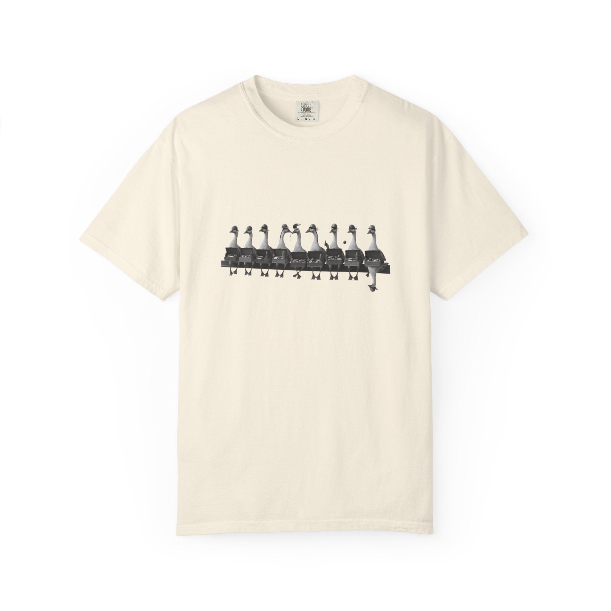 Lunch on a Skyscraper Geese Edition T-shirt | NYC Black and White Photo