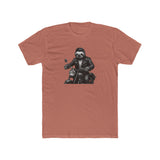 Biker Sloth Riding Motorcycle T-Shirt | Retro Monochrome Illustration