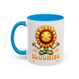 Blooming Sunflower Mug | Yoga Meditating Sunflower Ceramic Mug