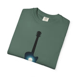 Moonlit Acoustic Guitar T-Shirt | Night Sky Guitar Silhouette