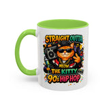 Straight Outta Meow The Kitty 90s Hip Hop Mug | Color Accent