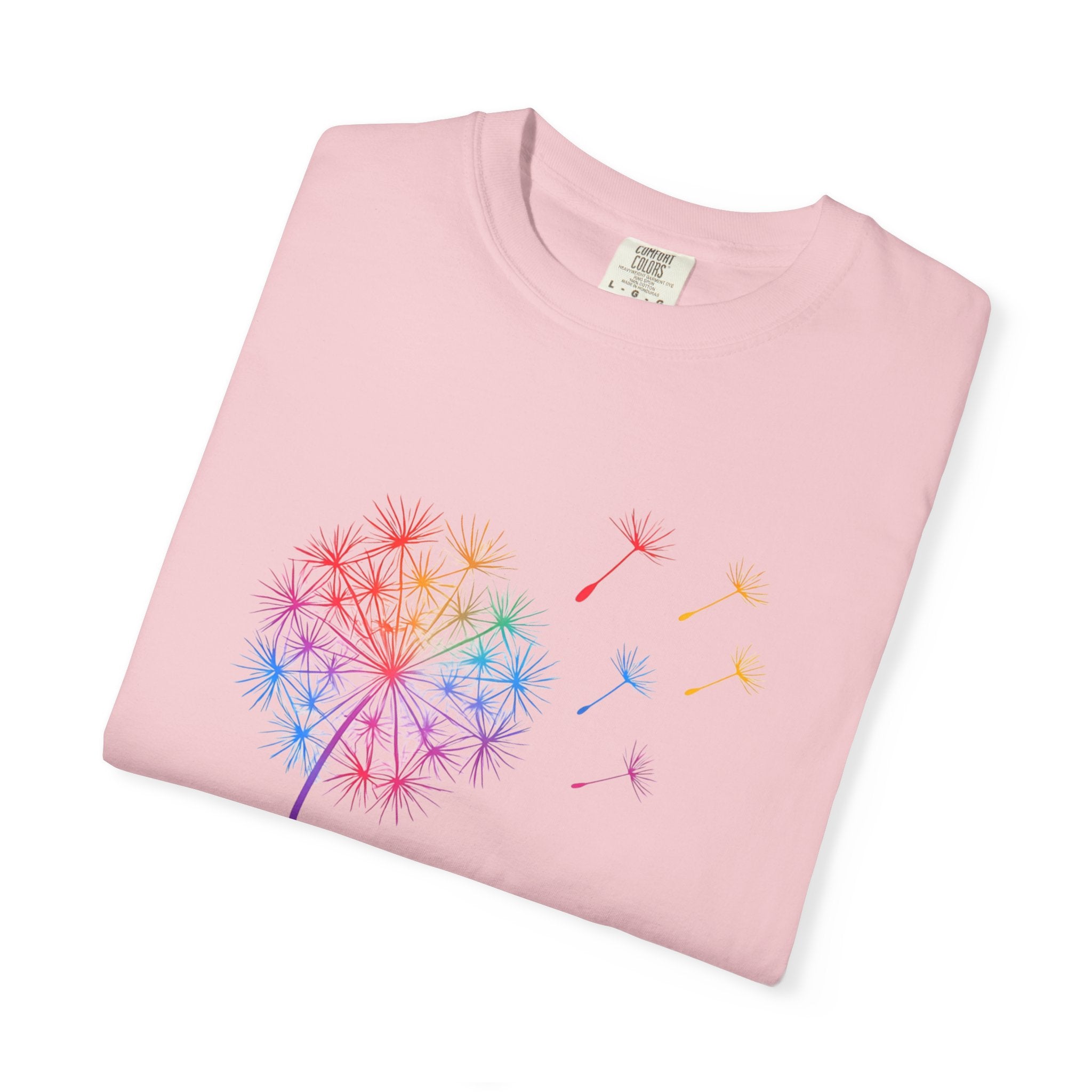Rainbow Dandelion Tee | T-Shirt, Colorful Seed Puff Design