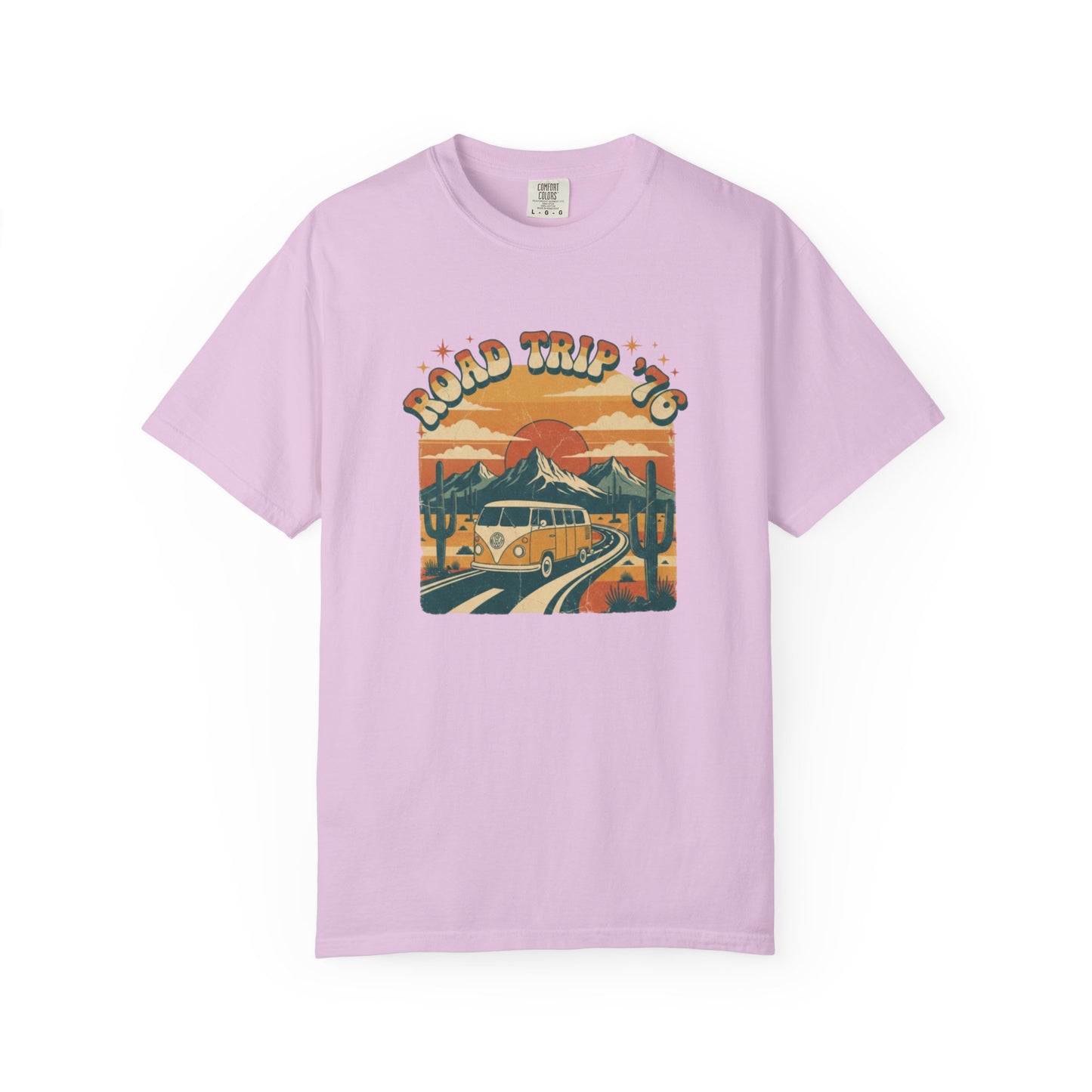 Road Trip '76 T-shirt | Vintage Camper Van Sunset Graphic