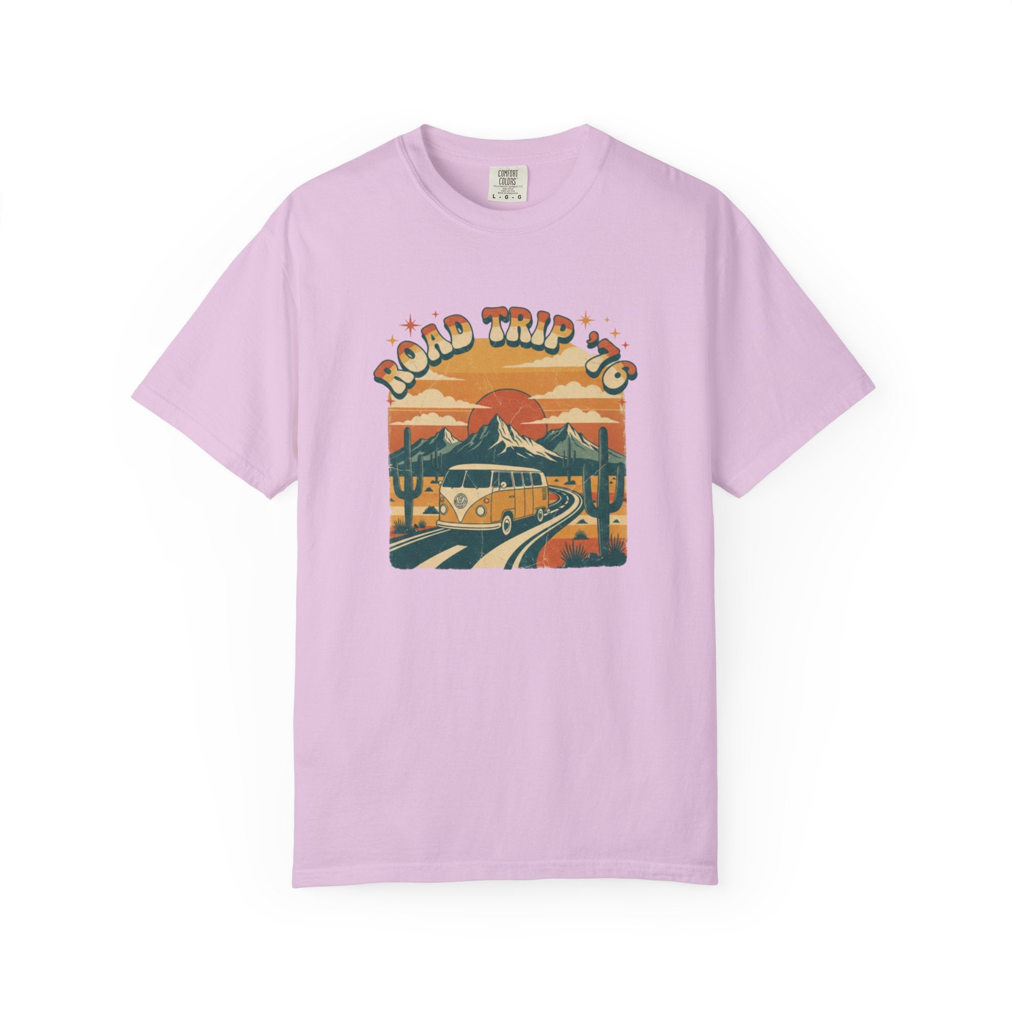 Road Trip '76 T-shirt | Vintage Camper Van Sunset Graphic