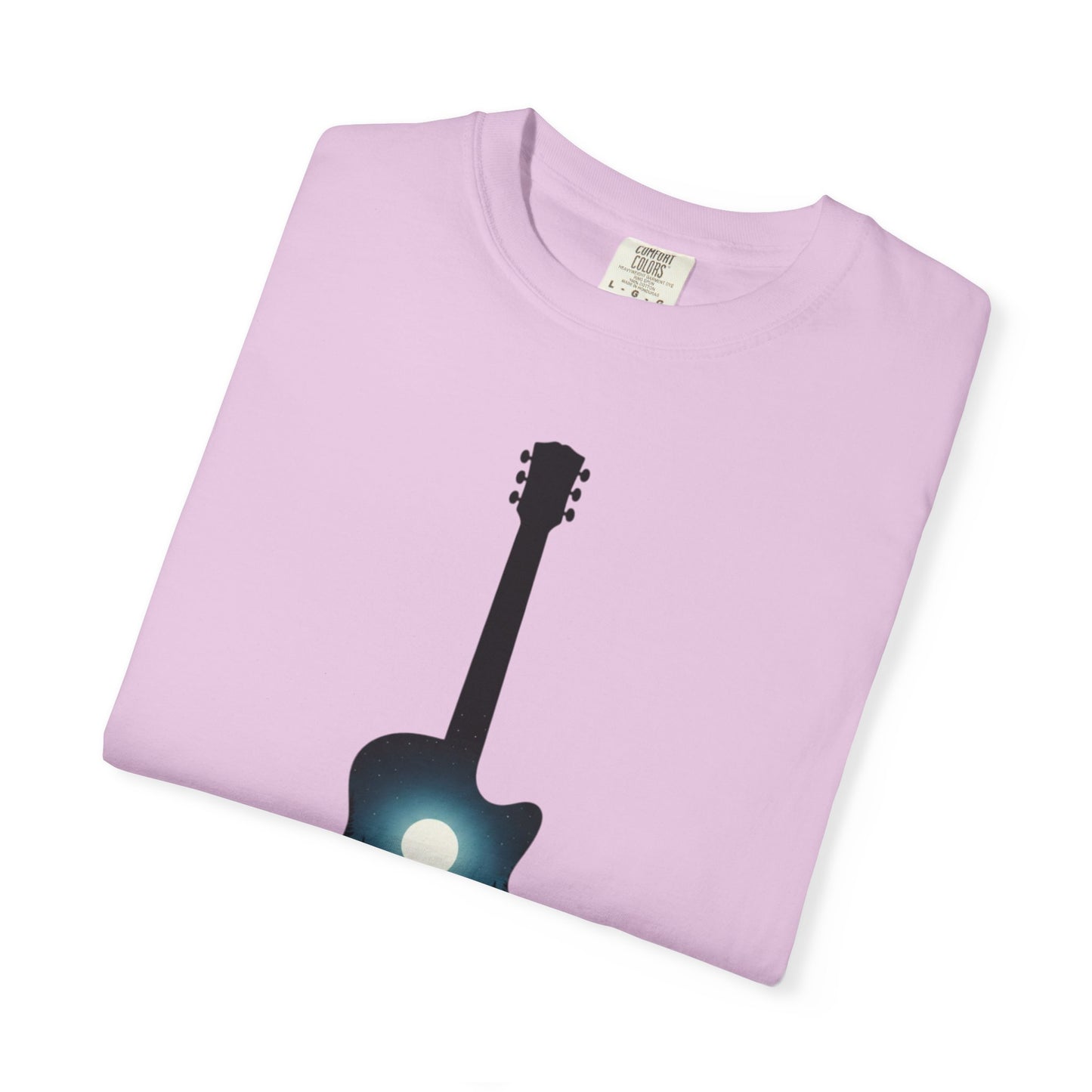 Moonlit Acoustic Guitar T-Shirt | Night Sky Guitar Silhouette