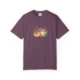 Orange Tabby Cat with Wildflowers T-Shirt | Floral Cat Tee